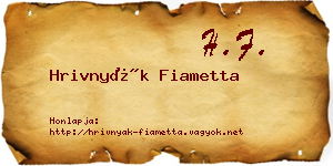 Hrivnyák Fiametta névjegykártya